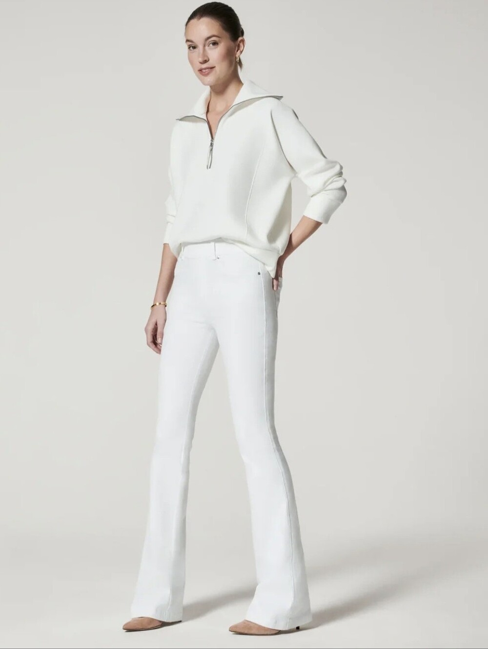 Spanx Flare Jeans High Waist White Large
